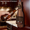 Wooden Bottle Opener Wall Mounted with Metal Cap Catcher – Handcrafted Rustic Beer Opener, Freestanding or Wall Mount, Holiday Gift for Men