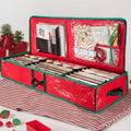 Storage Bag, 40-Inch Holiday Organizer in Red or Green with Zipper Closure, Interior Pockets, Handles and Adjustable Straps