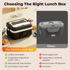 Heated Lunch Box, 8000mAh Battery-Powered 60W 1L Food Warmer with Timer and Power Bank Function