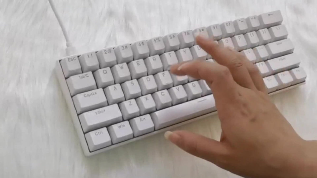 Mechanical Keyboard 61-Key Compact Wired Layout with Blue Switches, RGB Backlighting and Four Color Options