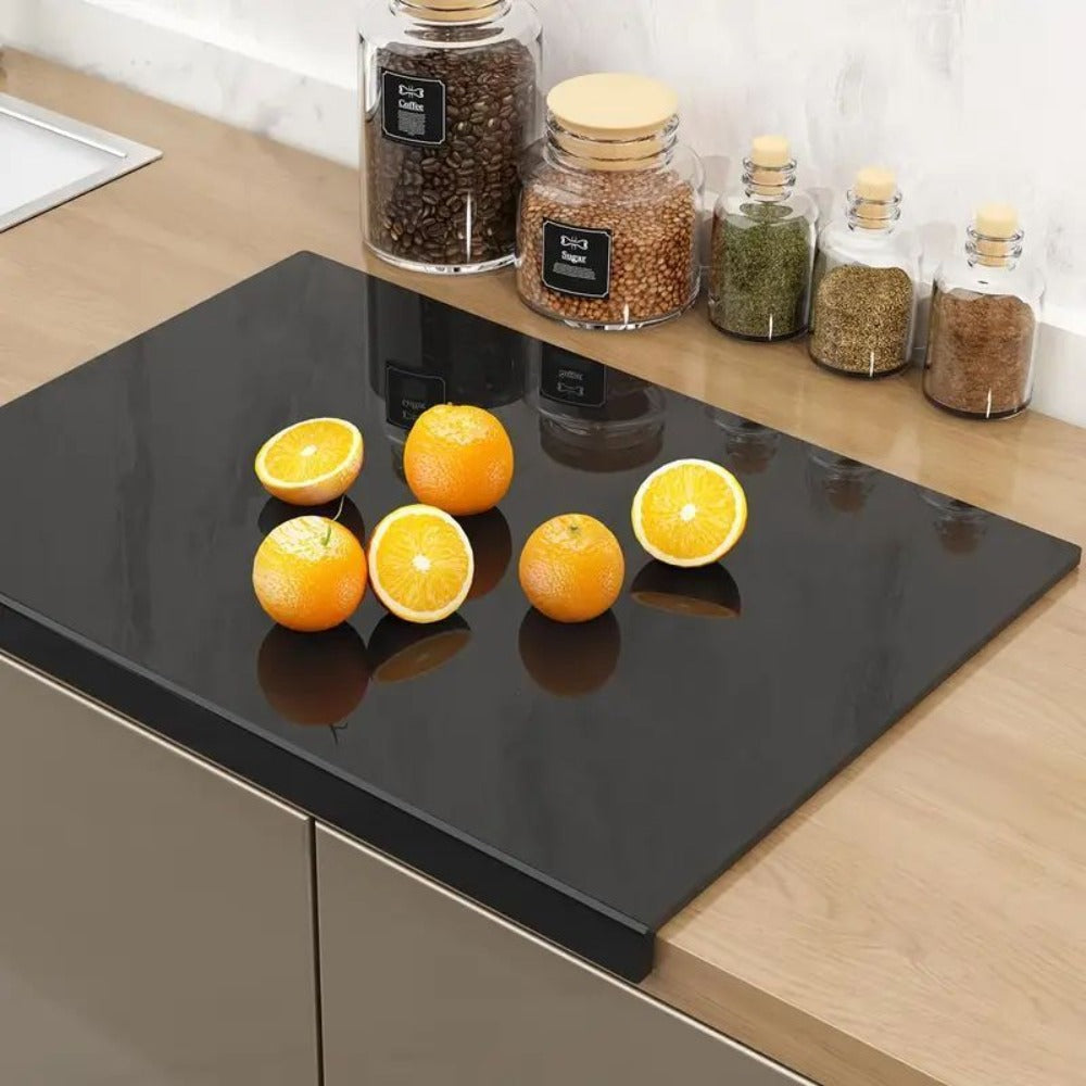 Acrylic Cutting Board Large Anti-Slip 17x23 Inch – Clear & Black Countertop Protector for Kitchen & Restaurant