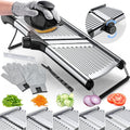 Mandoline Slicer 7-Blade Stainless Steel Vegetable Slicer with Adjustable Thickness & Safety for Home Cooking, Dining and Outdoor Meals