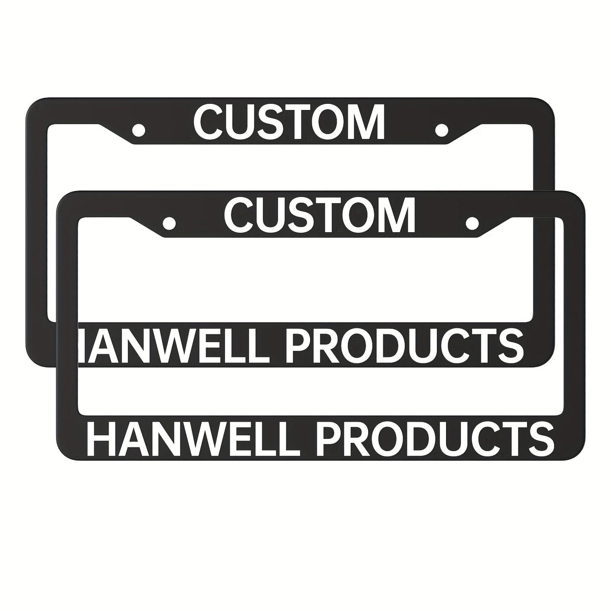 Custom License Plate Frame – 6 Font Styles, Heavy-Duty Weather-Resistant Car Tag Holder, Personalized Front & Rear License Plate Border