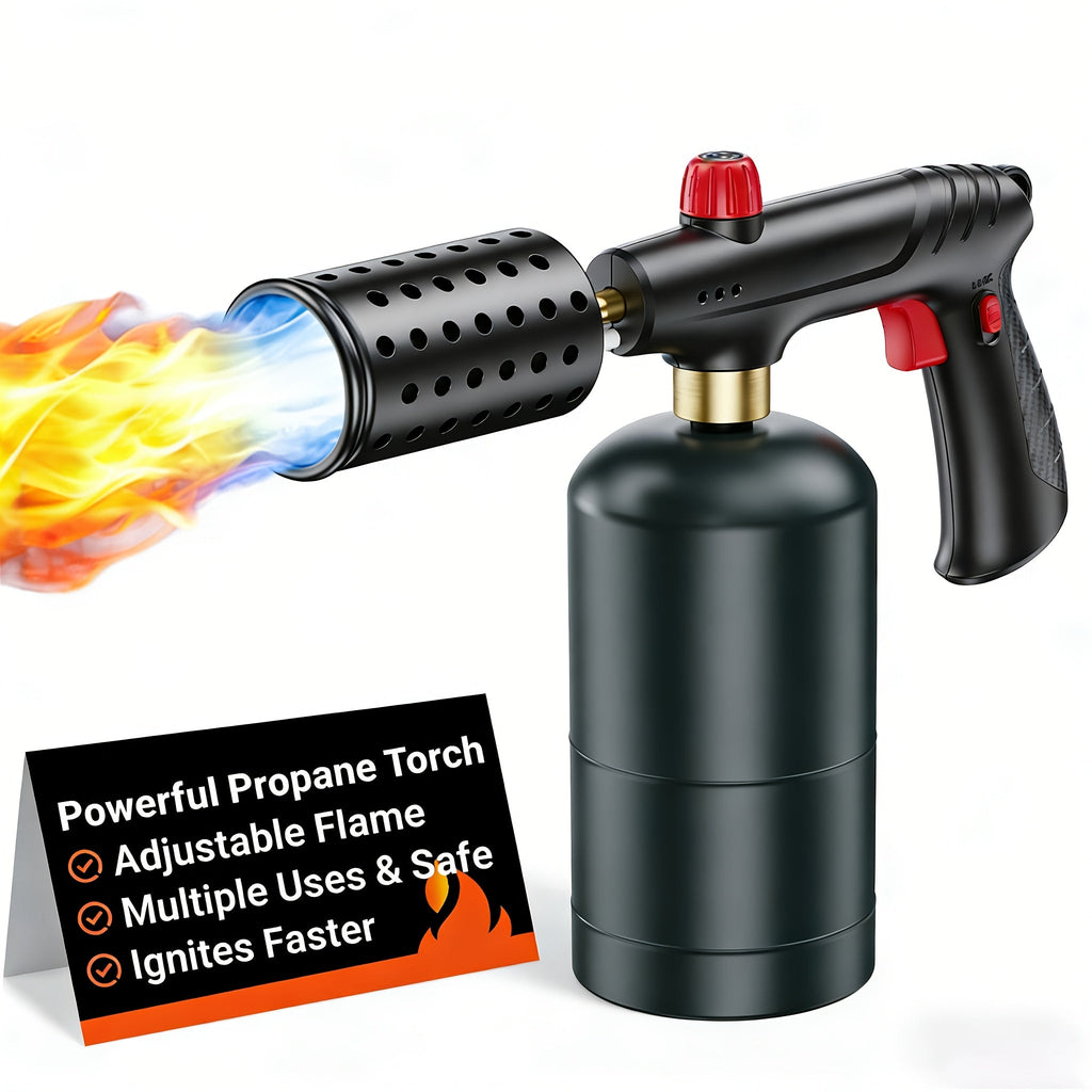 Kitchen Torch Propane Culinary Torch with Adjustable Flame, Safety Lock & Heat Dissipation, Butane Torch for Searing Steak