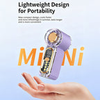 Two-Pack Mini Handheld Fans with 100-Level Digital Display, USB-C Cable, LED Light and Three Color Options