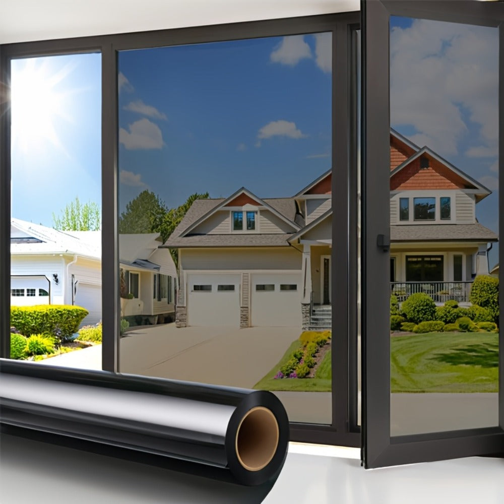 One Way Window Film Static Cling No Glue UV Blocking Heat Control Reflective Mirror Film for Home Office Bathroom