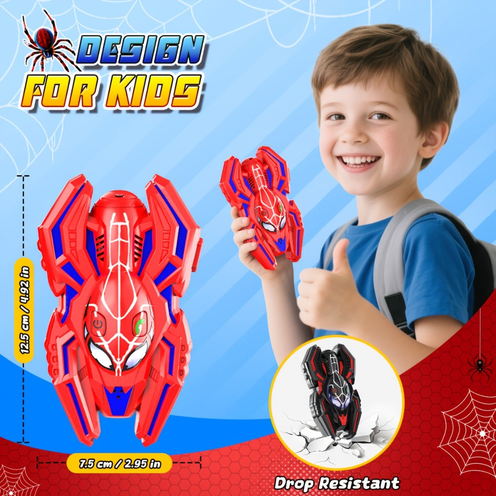 Spider Walkie Talkies for Kids 2-Pack, 2-Way Radio Toy, Grip, Push-to-Talk, Lanyard Hole, Ages 3-12 Boys & Girls