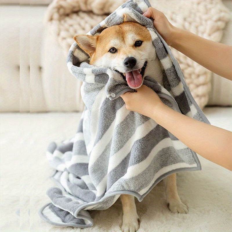 Microfiber Pet Towel Quick-Dry Super Absorbent Dog Bath Towel for Bathing Swimming Beach Outdoor S M L Gray Soft Lightweight Dog Grooming