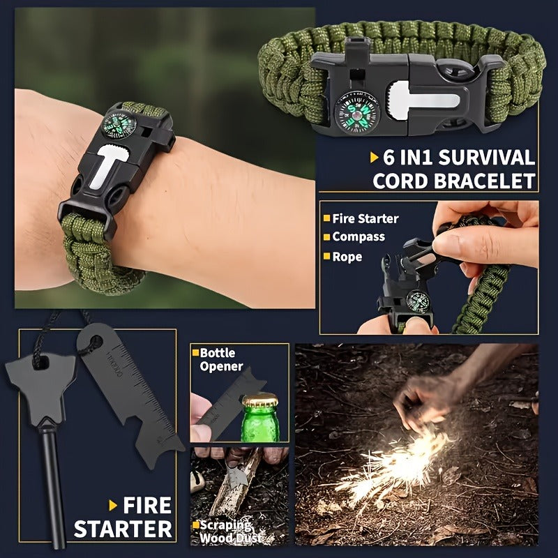 Tactical Knife Set 28-in-1 Survival Equipment – Men's Outdoor Tool Kit for Camping, Hunting, Fishing & Hiking | Perfect Father's Day Gift