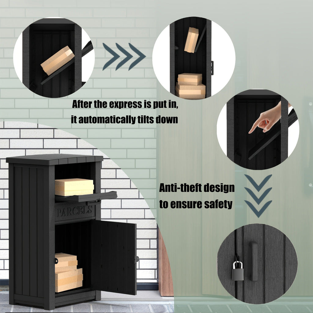 Lockable Outdoor Storage Box Waterproof Package Delivery Porch
