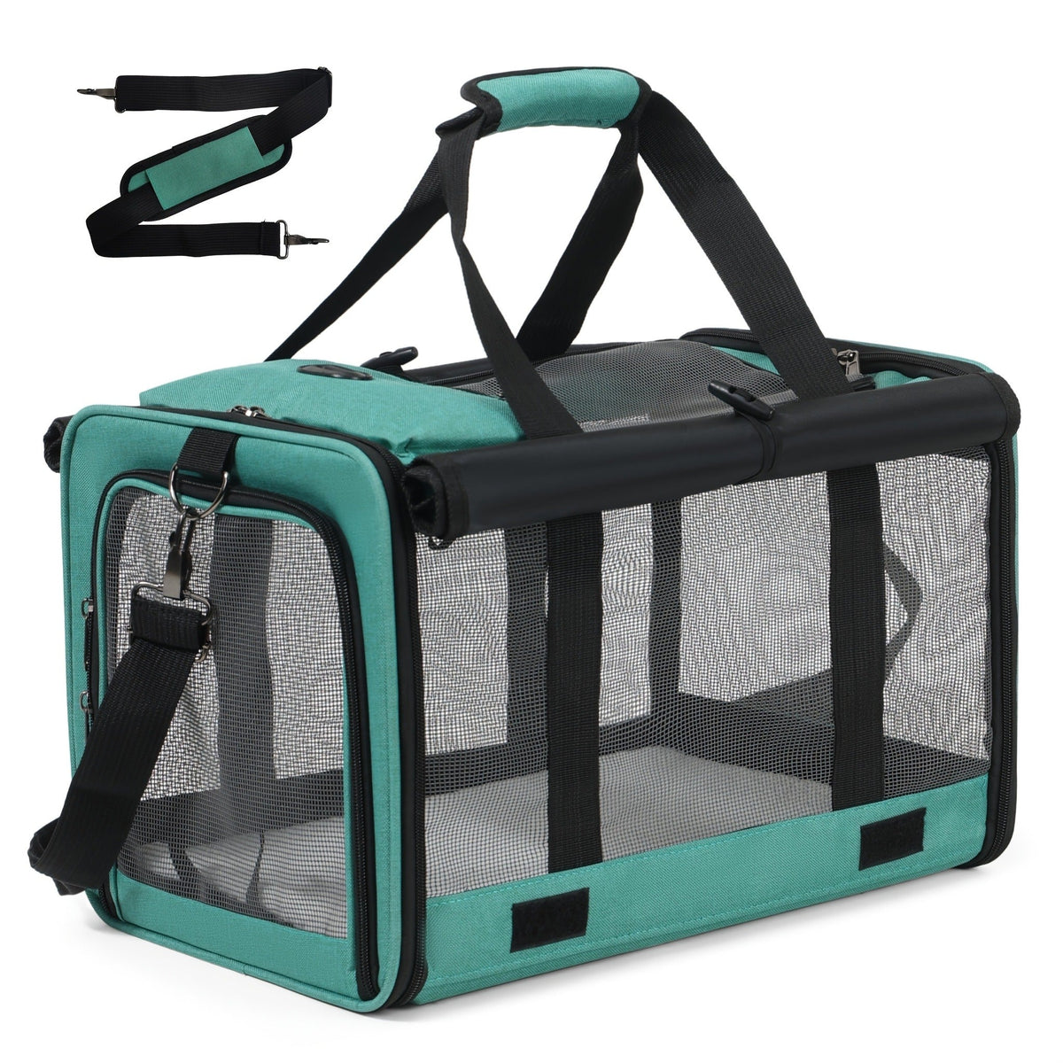 Airline Approved Pet Carrier Soft Sided Collapsible for Cats & Small Dogs – Breathable Oxford Cloth Travel Bag with Zipper Closure