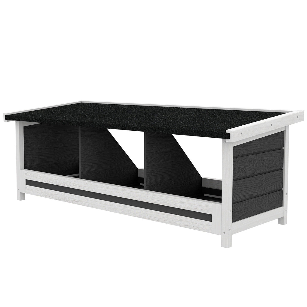 Chicken Nesting Box 3 Hole Wood Laying Box with Asphalt Roof for Hens, Indoor Outdoor Chicken Coop Nesting Boxes Fits Up to 3 Chickens