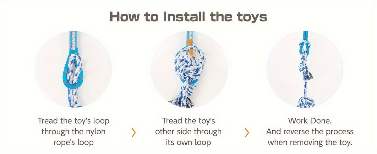 Dog Toy Telescopic Aluminum Flirt Pole with Reinforced Nylon Rope and Three Detachable Interactive Toys