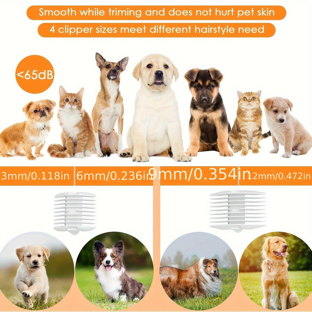 Pet Grooming Vacuum Kit with 2.2L Cup, Purple or Orange Trim and 8-in-1 or 9-in-1 Dryer Packages