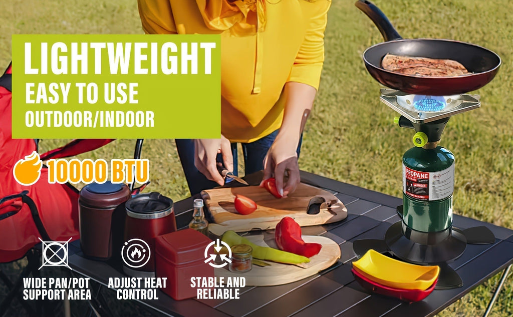 Backpacking Stove Bottletop Propane, Hotdevil HD-5005 Camping Stove with Instant Ignition, Propane & MAPP Gas Compatible