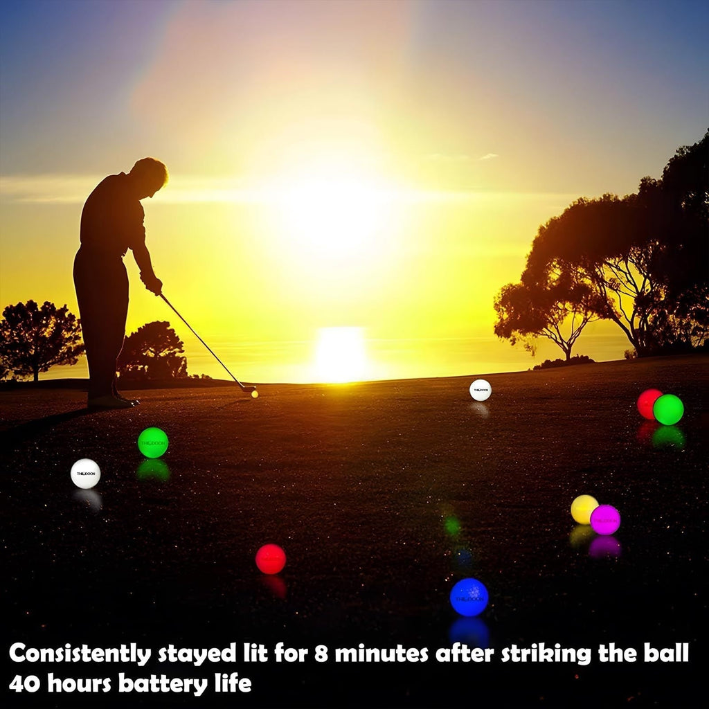 Glow in the Dark Golf Balls 12 Pack – LED Night Golf Balls for Nighttime Play, Luminous Glowing Golf Ball Set