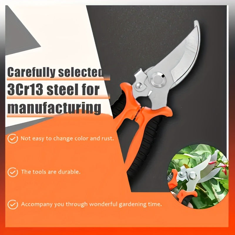 Pruning Shears 6-Piece Set, Stainless Steel Garden Scissors Anti-Slip Handle, Fruit Picking Lawn Bonsai Branch Cutting Tool Gift