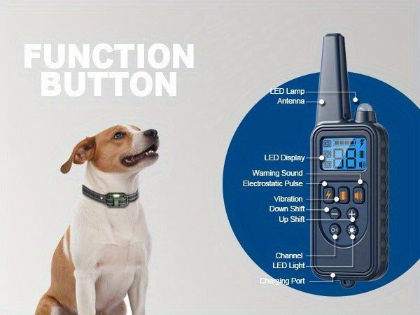 Dog Training Collar Remote Set with LED, Beep, Vibration and Static Modes for One, Two or Three Receivers