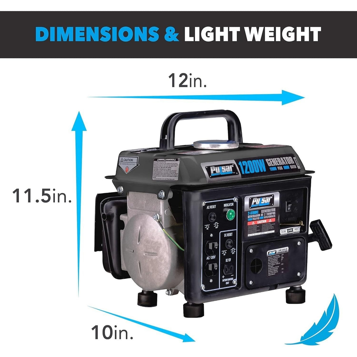 Portable Generator Gas Powered, Camping Emergency Tailgating Outdoor for Garden, Patio and Yard Use
