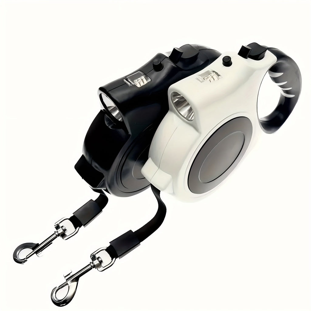 Retractable Dog Leash with 16-Foot Tape and Five Red, Black or Pink Light and No-Light Configurations