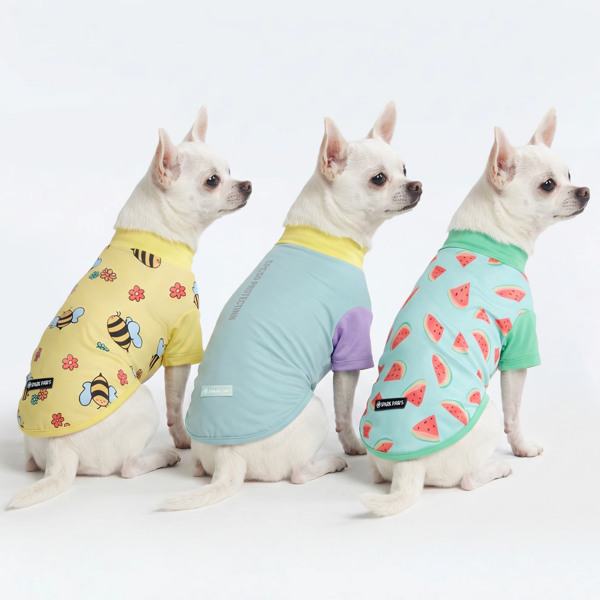 UPF 30 Dog Sun Shirt, Breeze Bees Watermelon / S