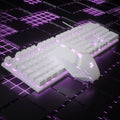 White Wired Keyboard and Mouse Set with Floating Keycaps, Volume Roller and Multiple Backlight Effects