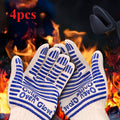 Silicone Oven Mitts with Fingers Heat Resistant Gloves for Cooking Baking BBQ Grilling – Kitchen Oven Gloves 2pcs or 4pcs Set