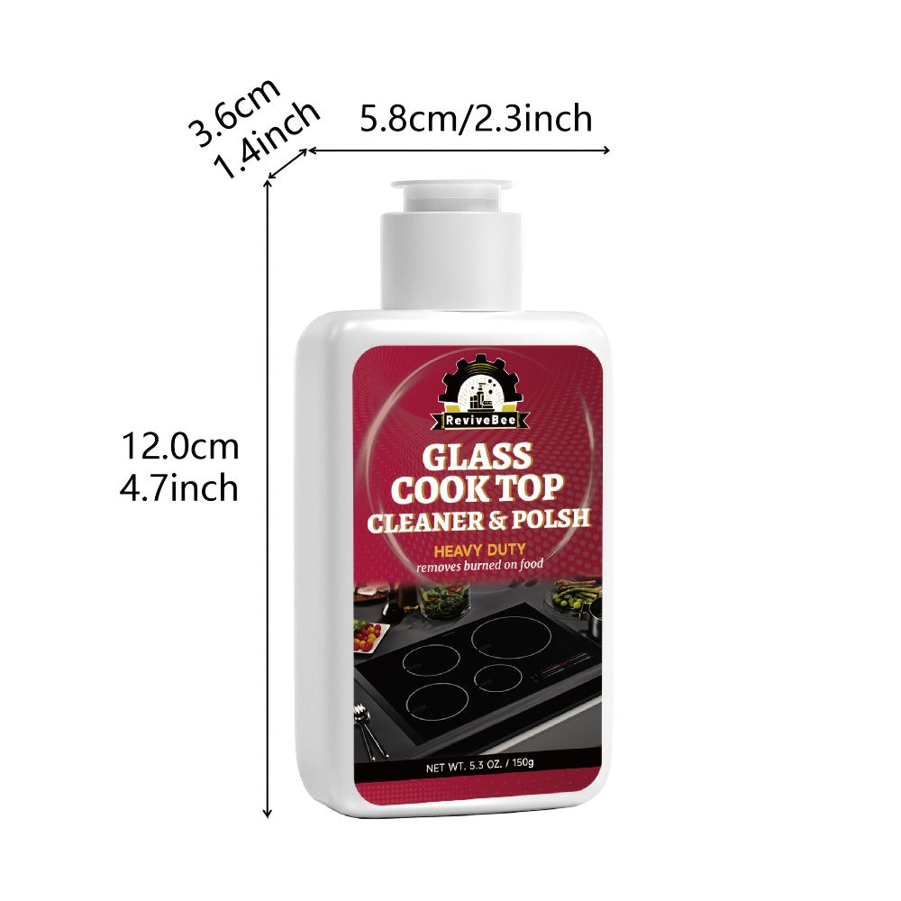 Ceramic Stove Cleaner Gel – Fast-Acting Stovetop Cleaner Removes Burnt-On Grease & Stains Without Scratching