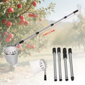 Stainless Steel Fruit Picker with Adjustable 63 to 157 Inch Extension Pole and Non-Slip Handle for Orchard Harvesting