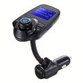 Flexible-Neck Car FM Transmitter with 1.44-Inch Display, Dual USB Ports, AUX Jack and Rotary Control
