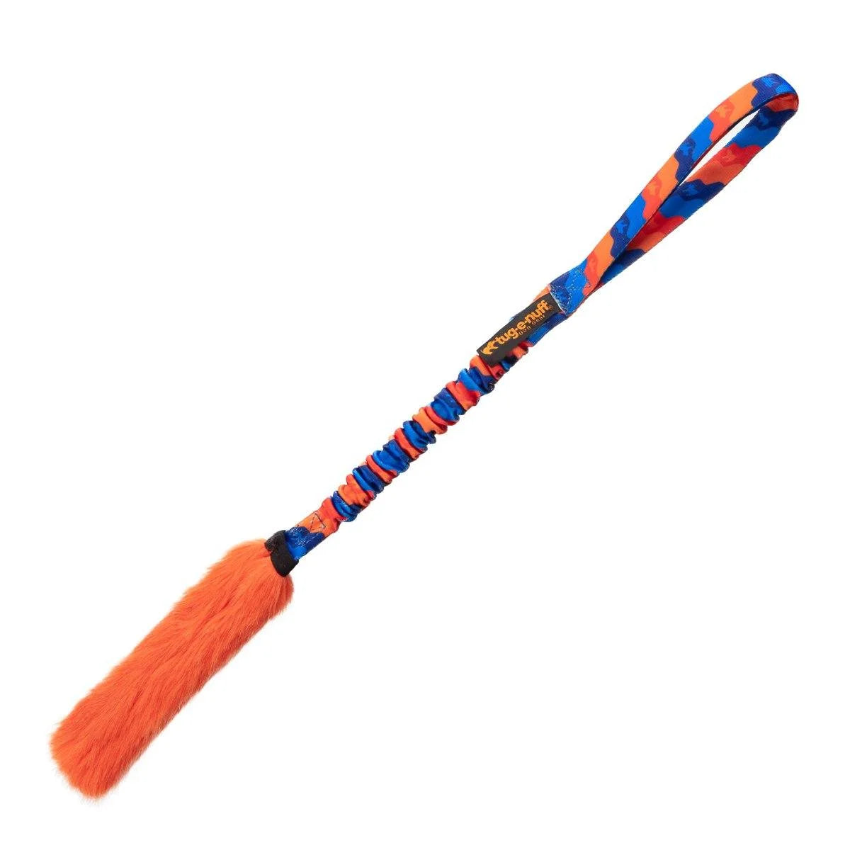 Interactive Faux Fur Dog Tug Toy Orange Pattern