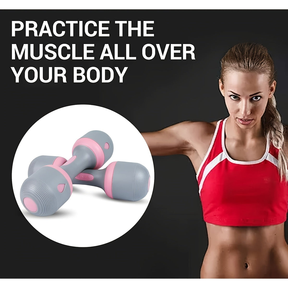 Neoprene Dumbbell Pair with Non-Slip Grip – Versatile All-in-One Weights for Home, Gym & Office – Full Body Workout Dumbbells, Easy Storage