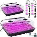 Seed Starter Tray with Grow Light 96 Cell Self-Watering, 10-Level Brightness & Timer, Humidity Dome