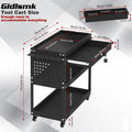 Rolling Tool Cart 3-Layer with Drawers & Screw Box Storage, Heavy-Duty Mechanic Trolley on Wheels for Garage Workshop Repair Shop