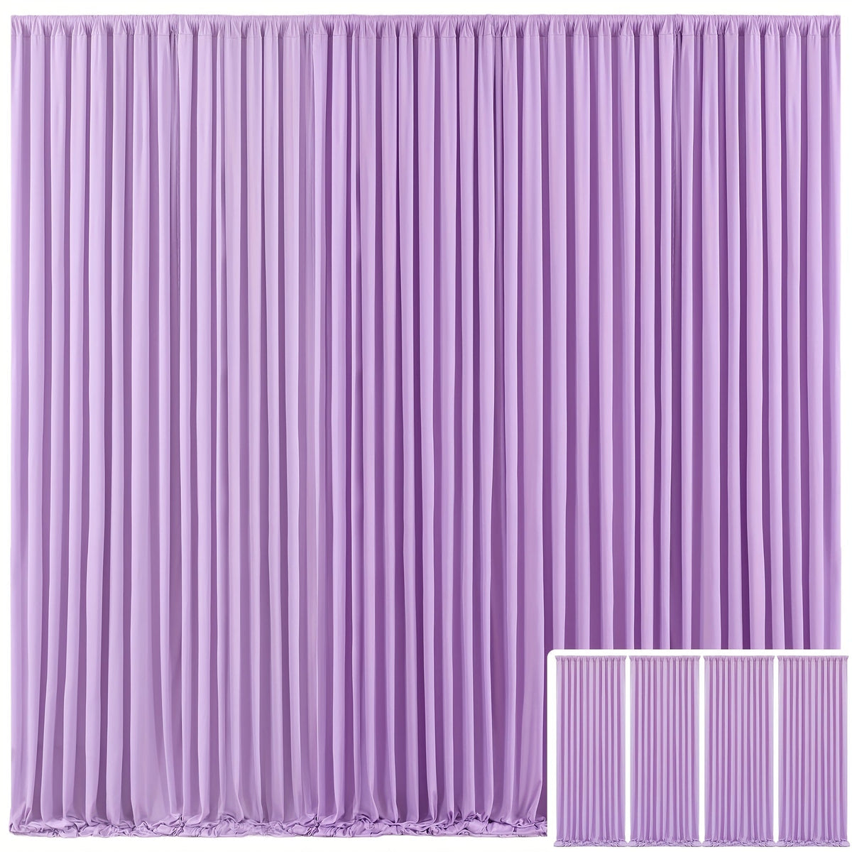 Backdrop Curtains 4 Pack 59x118 Inch, Wrinkle-Resistant Non-Transparent Party Decoration Fabric with Pole Pocket