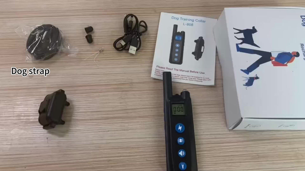 Dog Training Collar L-808 Remote Set with Beep, Vibration and Static Modes, USB Charging and One Receiver