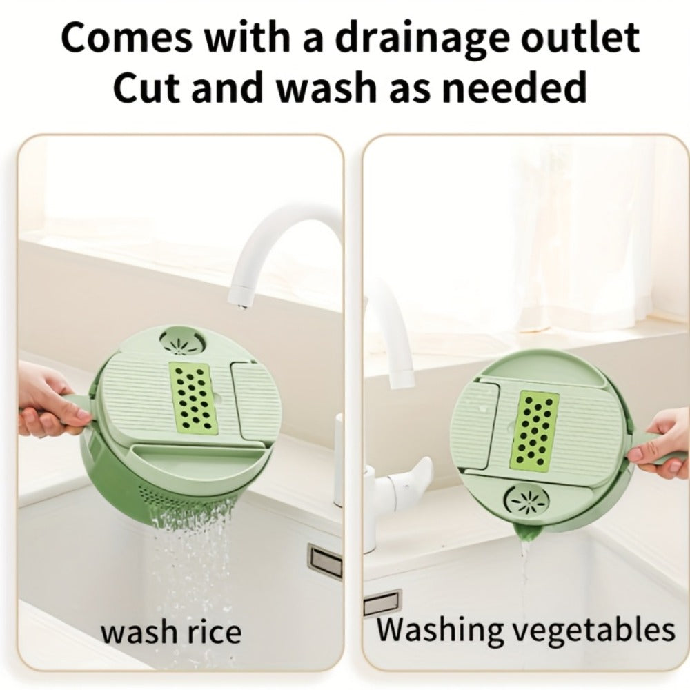 Vegetable Chopper 16-in-1 Manual Food Processor with Container, Onion Dicer, Potato Slicer, Garlic Mincer