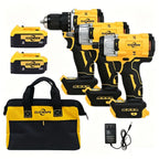 Cordless Power Tool Combo Kit for Dewalt 20V Battery - Impact Wrench 1500Nm, Brushless Drill & Screwdriver Set for Home & Construction