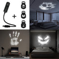 USB 5V Skull Projection LED Night Light with Flexible Lead, Touch Controls and Three Interchangeable Inserts