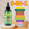 Hair Care Oil 9-in-1 with Turmeric, Rosemary, Castor Oil & Biotin – Deep Hydration, Frizz Control & Smoothness, Plant-Based Squalane