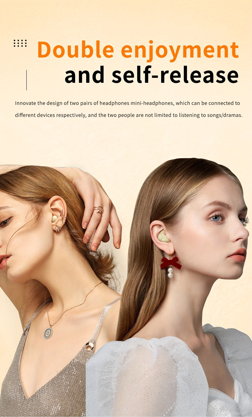 Wireless Earbuds Two-Pair Mini Sleep Set with Digital Display, Type-C Charging and Three Color Options