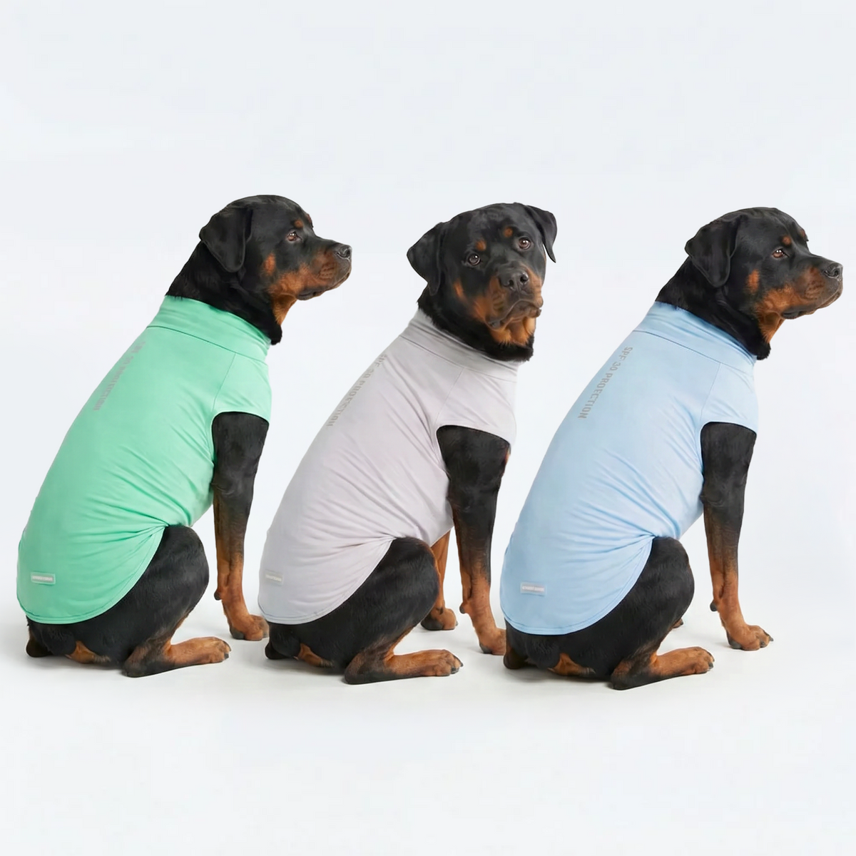 UPF 30 Dog Sun Shirt, Grey Mint Blue / 4XL