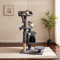 Cat Tree Tower for Indoor Cats Large Multi-Tier with Sisal Scratching Posts, Plush Perches, Hammock, Condo Cave & Hanging Toys