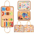 Busy Board for Toddlers 1 2 3 Years Old Montessori Sensory Activity Travel Toy with Zippers Buckles Buttons Laces