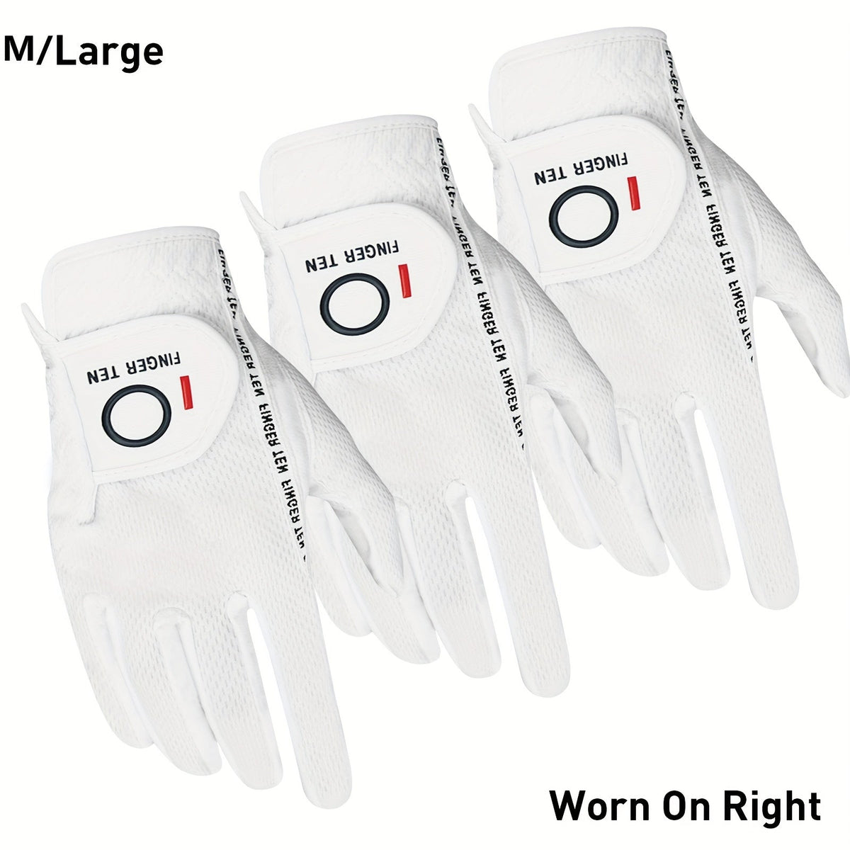 Wet Weather Golf Gloves Rain Grip 3-Pack for Men | Breathable Water-Resistant Golf Gloves for Left & Right Hand