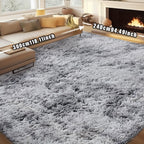 Rectangular Shaggy Area Rug with Four Color Labels and 24 x 35.8-Inch to 94.49 x 118.11-Inch Sizes