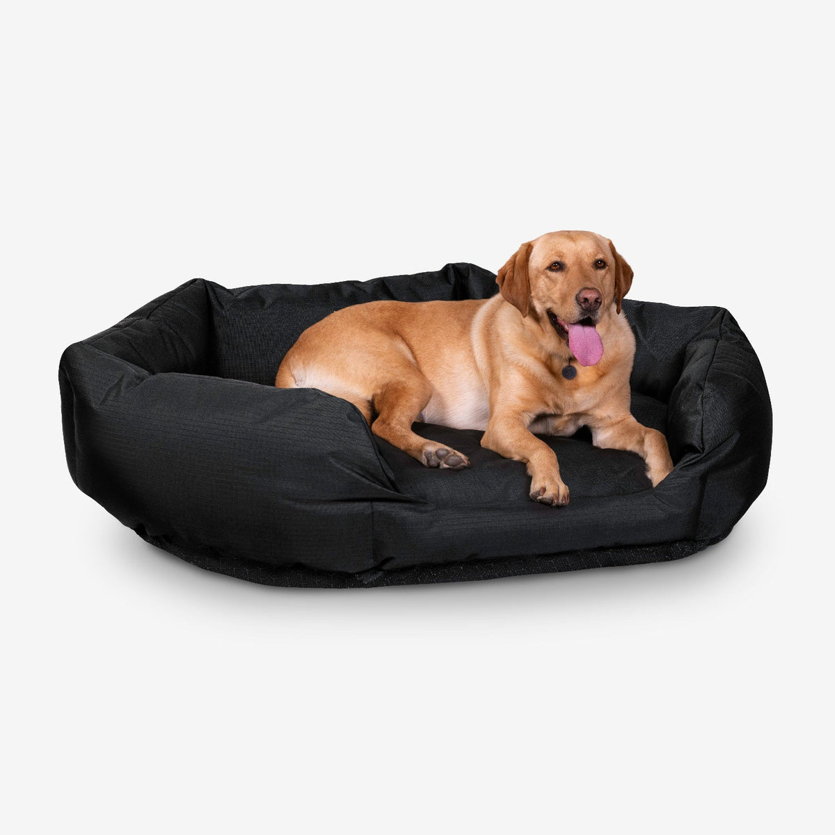 Ripstop Oval Bolster Dog Bed L / Obsidian Black