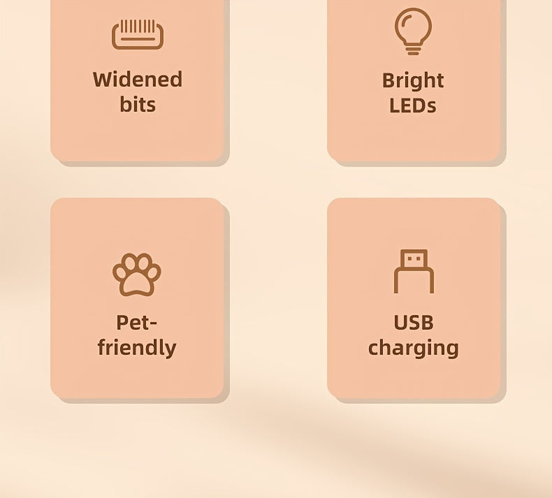 Pet Grooming Clippers USB & Battery Powered – Low Noise Electric Hair Trimmer for Cats Small Dogs, Cordless Rechargeable Pet Clipper