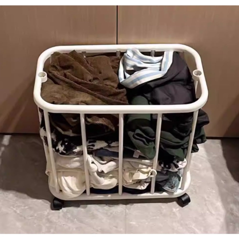 Laundry Hamper with Wheels Large Capacity Slim – Rolling Laundry Basket for Bathroom, Bedroom & Closet, Tall Narrow Clothes Hamper for Yoga