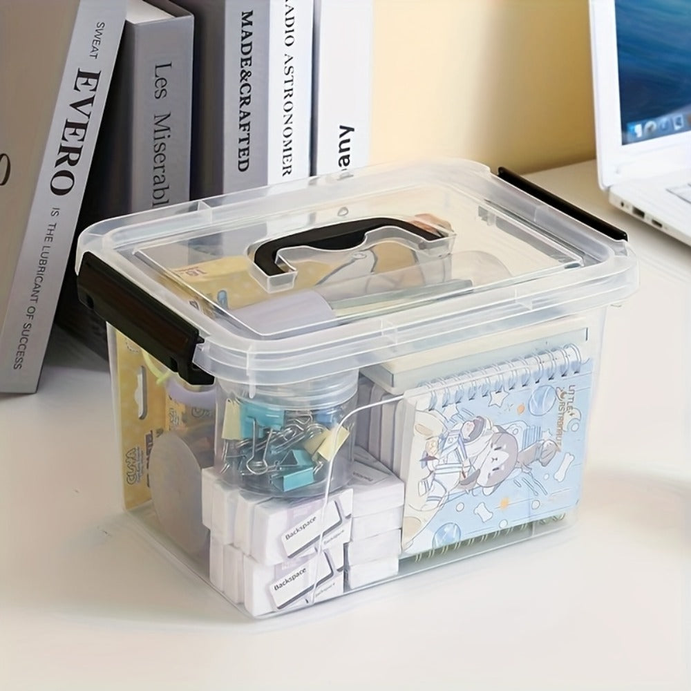 Stackable Clear Plastic Storage Bins with Lids, 6 Pack Large Clip-On Lid Containers for Home, Closet